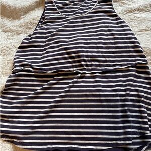 Latched Mama Navy and White Striped Tank Top